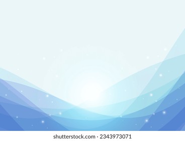 Transparent blue abstract wave background