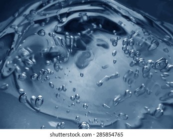 Transparent blue gel with air bubbles. Background. (Trace)