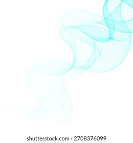 Transparent blue lines of abstract motion gracefully rising above white space. Eps 10