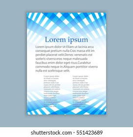 Transparent blue rays on white background.Geometric pattern.Vector cover design,report template.
