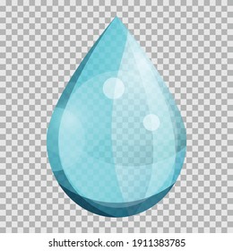 Transparent blue water drop vector