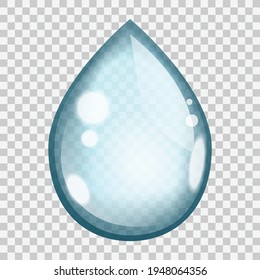 Transparent blue water drop vector