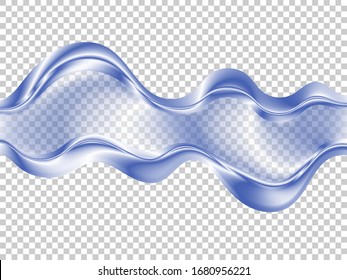 Transparent blue wave. Abstract design element for a banner , leaflet, brochure, website, or presentation.