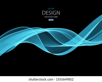 Transparent blue wave on dark background. Background for website design, leaflets, brochures.