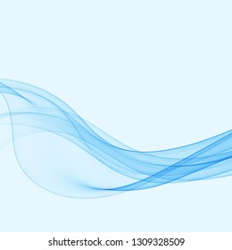 
Transparent blue wave. Smoky wavy waves of blue color. Abstract wave background.