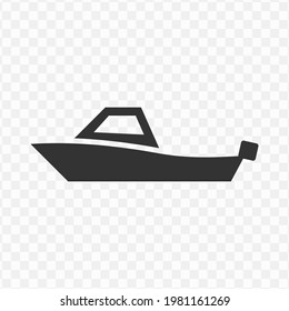 Transparent boat icon png, vector illustration of boat in dark color and transparent background(png).