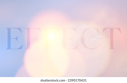 Transparent bokeh blur light effect. Defocused soft lens effect