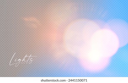 Transparent bokeh blur light effect. Defocused soft lens effect