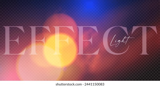 Transparent bokeh blur light effect. Defocused soft lens effect