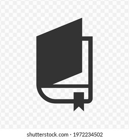 Transparent book icon png, vector illustration of an book in dark color and transparent background(png).