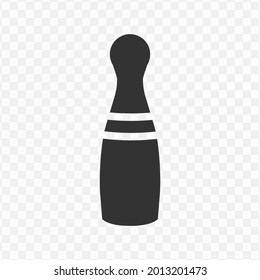Transparent bowling pin icon png, vector illustration of an bowling pin icon in dark color and transparent background(png)