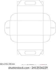 Transparent Box Layout Vector file with dotted lines
