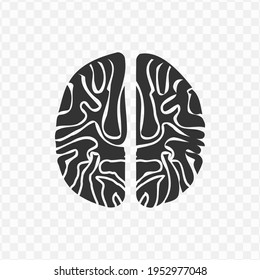 Transparent brain icon png, vector illustration of an brain icon in dark color and transparent background(png)