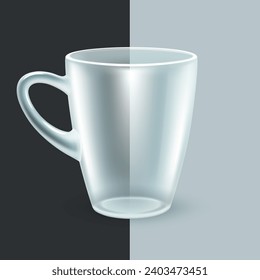 Desayuno transparente. Utensilios de cocina para té o café. Camiseta por publicitar un restaurante. Fondo oscuro y claro. Ilustración del vector