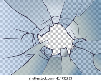  Transparent broken glass background illustration.