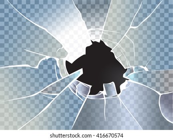  Transparent broken glass background illustration.
