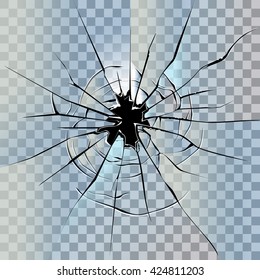  Transparent broken glass background illustration.