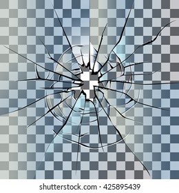  Transparent broken glass background illustration.