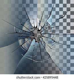  Transparent broken glass background illustration.