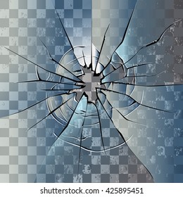  Transparent broken glass background illustration.