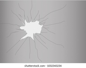 Transparent broken glass, gradient mesh, high resolution