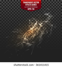 Transparent broken glass on transparent background. Vector illustration EPS10