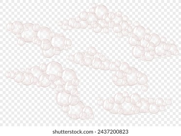 Transparent brown bubble. Soap bubble, crystal glass ball. Beauty product, moisture, skincare transparent bubbles top view, scatter splashes.