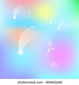 Transparent Bubble on Colorful Background Vector Illustration