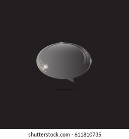 Transparent bubble speech on dark background. Vector illustration