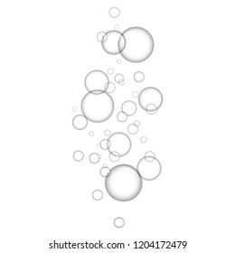 Transparent bubbles icon. Realistic illustration of transparent bubbles vector icon for web design