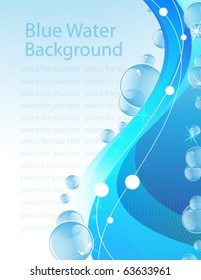 Transparent bubbles on an abstract water background