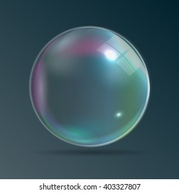 Transparent Bubbles on Dark Blue Background. Vector Illustration EPS10