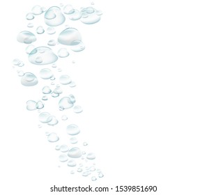 Transparent bubbles under water isolated on a white background. Vector pattern