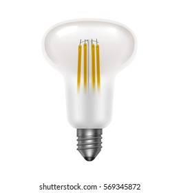 Transparent bulb. Led energy saving lamps. Realistic icon