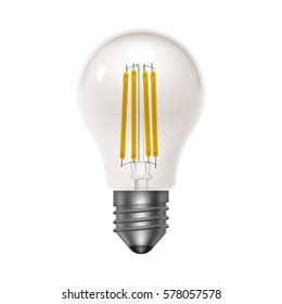 Transparent bulb. Led energy saving lamps. Realistic icon