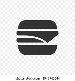 Transparent Burger Icon Png, Vector Illustration Of An Burger Icon In Dark Color And Transparent Background(png)