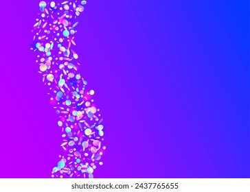 Transparent Burst. Festive Tinsel. Glare Isolated Explosion. Happy Concept. Digital Ribbon. Carnival Sparkle. Modern Banner. Purple 3d Confetti. Pink Transparent Burst