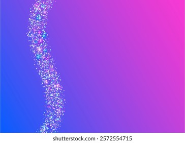 Transparent Burst. Light Birthday Illustration. Pink 3d Paper. Modern Poster. Iridescent Glitter. Hologram Confetti. Happy Concept. Falling Dust. Purple Transparent Burst