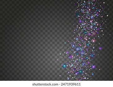 Transparent Burst. Unicorn Background. Digital Ribbon. Holographic Glitter. Glare Pattern. Purple 3d Confetti. Disco Birthday Illustration. Falling Dust. Pink Transparent Burst