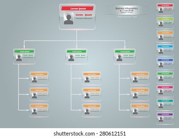 Transparent Business Cards Organizational Chart Infographic Stock ...