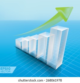 Transparent business chart , High quality vector graphic