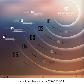 Transparent business Infographics, plat elements. Shadows options, diagram on blur landscape can be used for workflow layout, banner, step up options,  number options,  web template