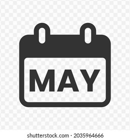 Transparent Calendar Icon Png, Vector Illustration Of May Month Icon In Dark Color And Transparent Background (png)