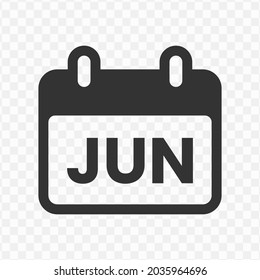 Transparent Calendar Icon Png, Vector Illustration Of June Month Icon In Dark Color And Transparent Background (png)