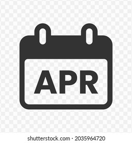 Transparent Calendar Icon Png, Vector Illustration Of April Month Icon In Dark Color And Transparent Background (png)