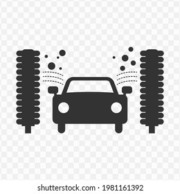 Transparent car wash icon png, vector illustration of car wash in dark color and transparent background(png).
