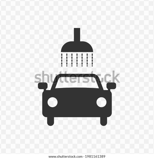 Transparent car wash
icon png, vector illustration of car wash in dark color and
transparent
background(png).