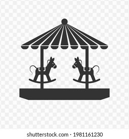 Transparent carrousel icon png, vector illustration of carrousel in dark color and transparent background(png).