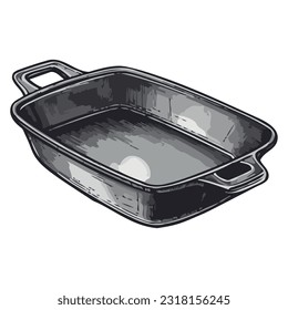 Transparent casserole for domestic meal icon isolated