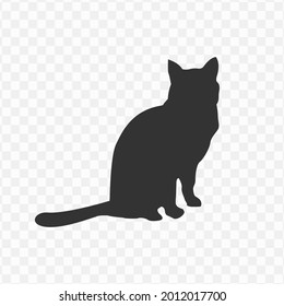 Transparente Katzensymbole, Vektorgrafik eines Katzensymbols auf dunkler und transparentem Hintergrund(png)